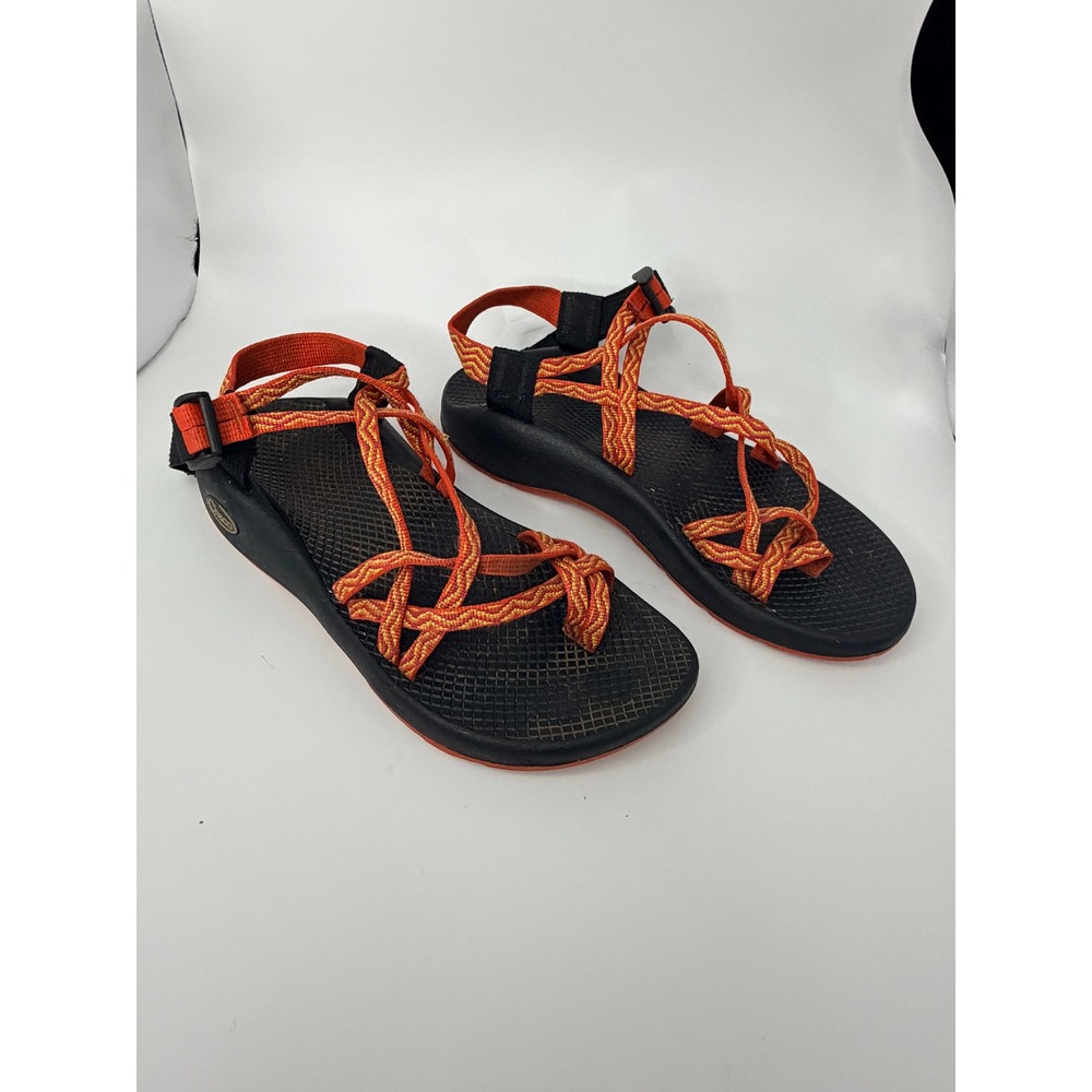 Chaco Z/Cloud 2 Womens Size 9 Orange Strappy Hiking Sandals with Toe Loop Vibram